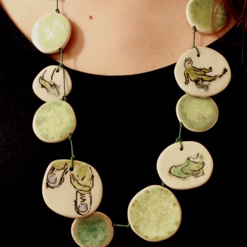 Collana Verde, in ceramica grès.